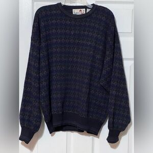 VTG Florence Tricot Italy Mens L Wool Blend Sweater Multicolor Knit 90s